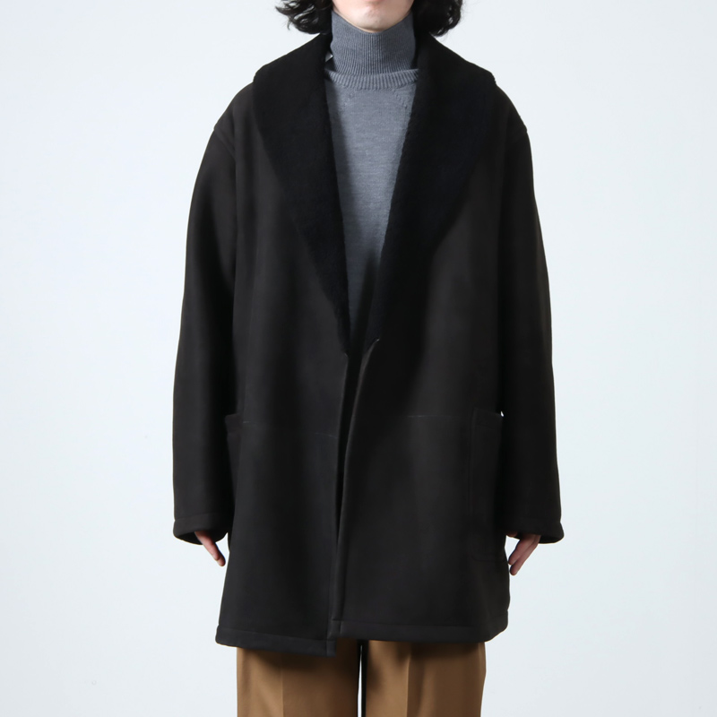 COMOLI (コモリ) シープスキン ショールカラーコート