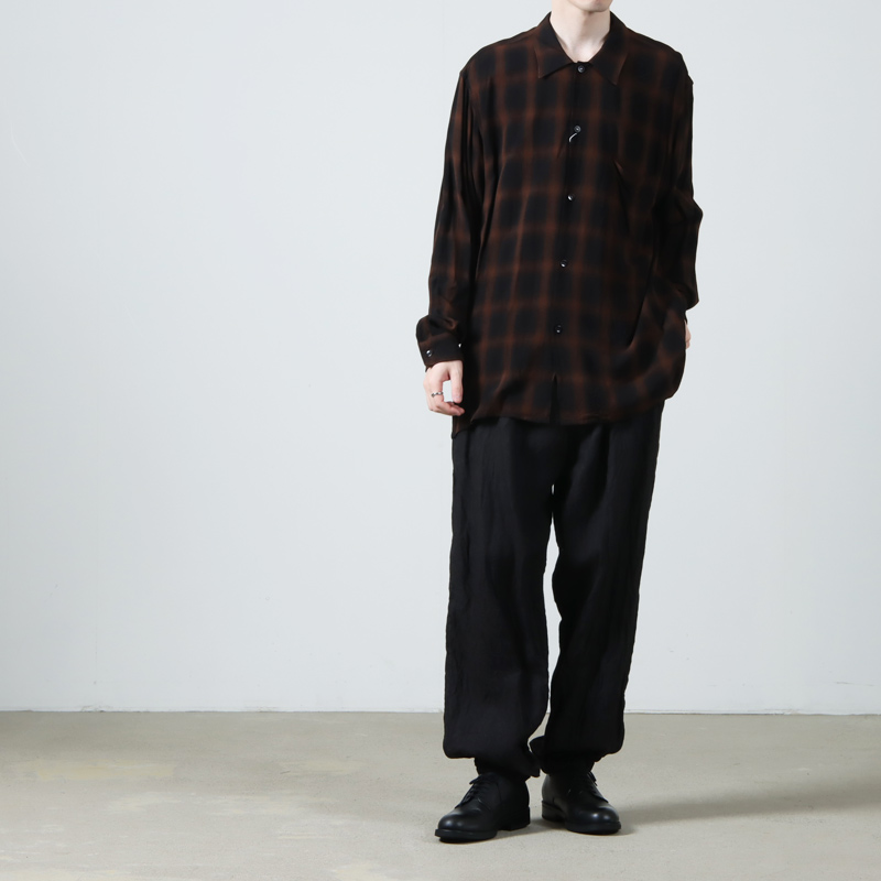 COMOLI (コモリ) レーヨン オープンカラーシャツ