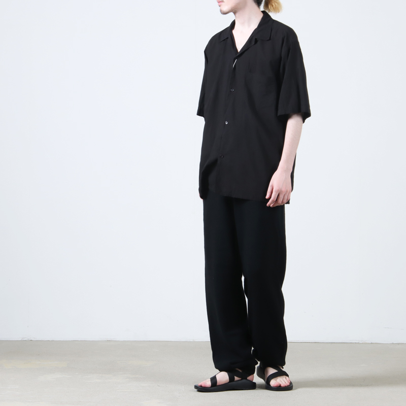 COMOLI (コモリ) KHADIコットン 半袖オープンカラーシャツ