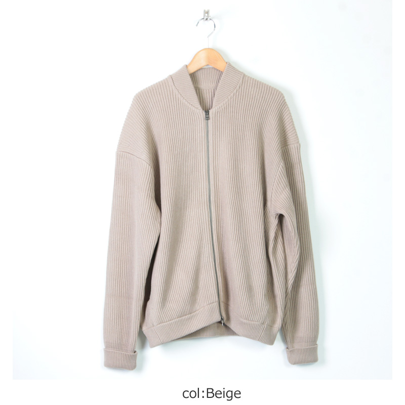 crepuscule (クレプスキュール) rib stitch zip cardigan / リブ