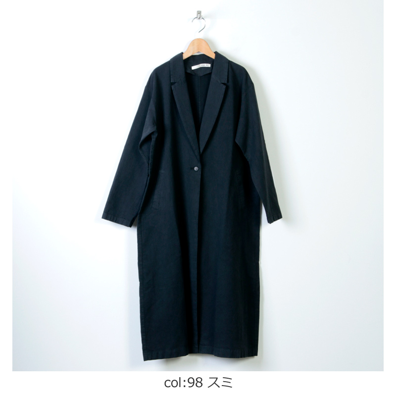 evameva (エヴァムエヴァ) cotton paper long jacket / コットン