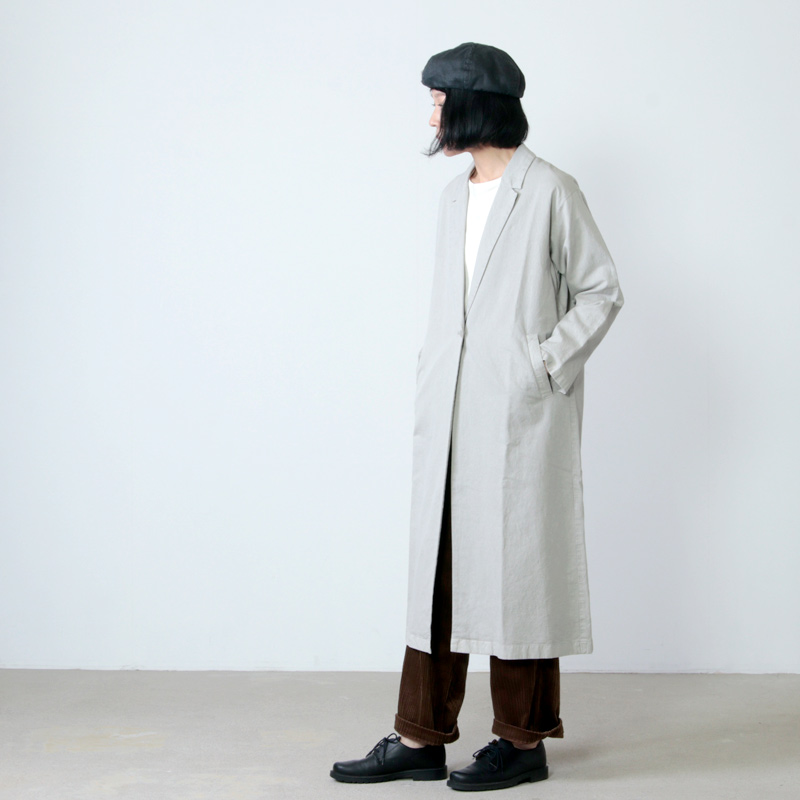 evameva (エヴァムエヴァ) cotton paper long jacket / コットン