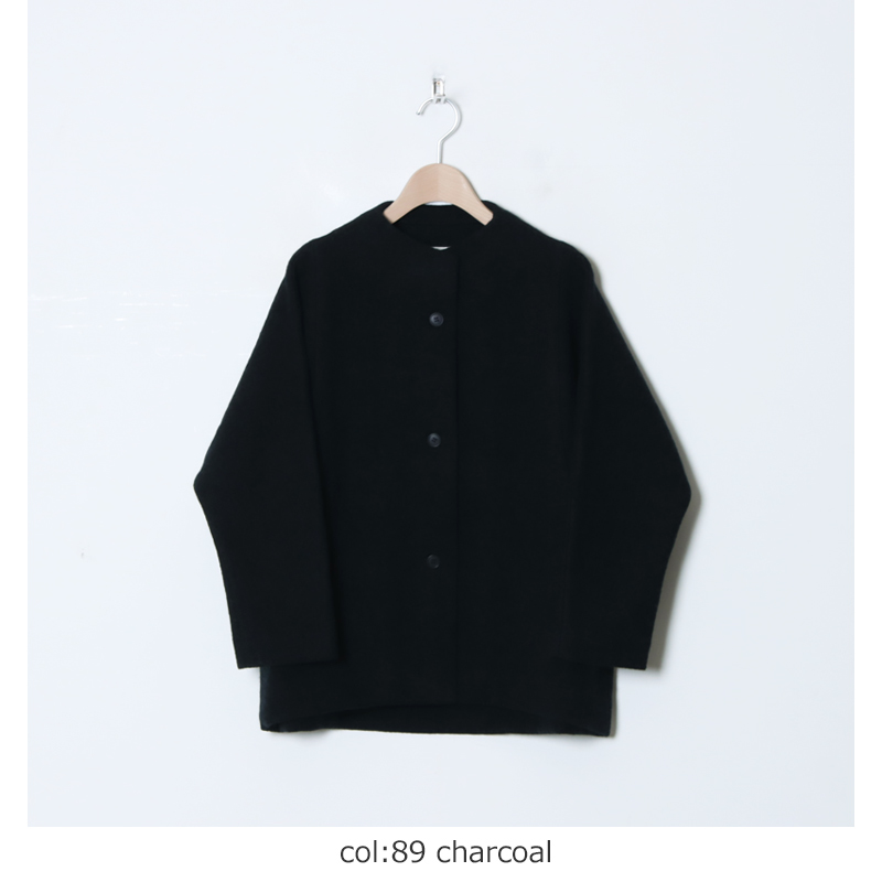 evameva (エヴァムエヴァ) press wool short coat / プレスウール