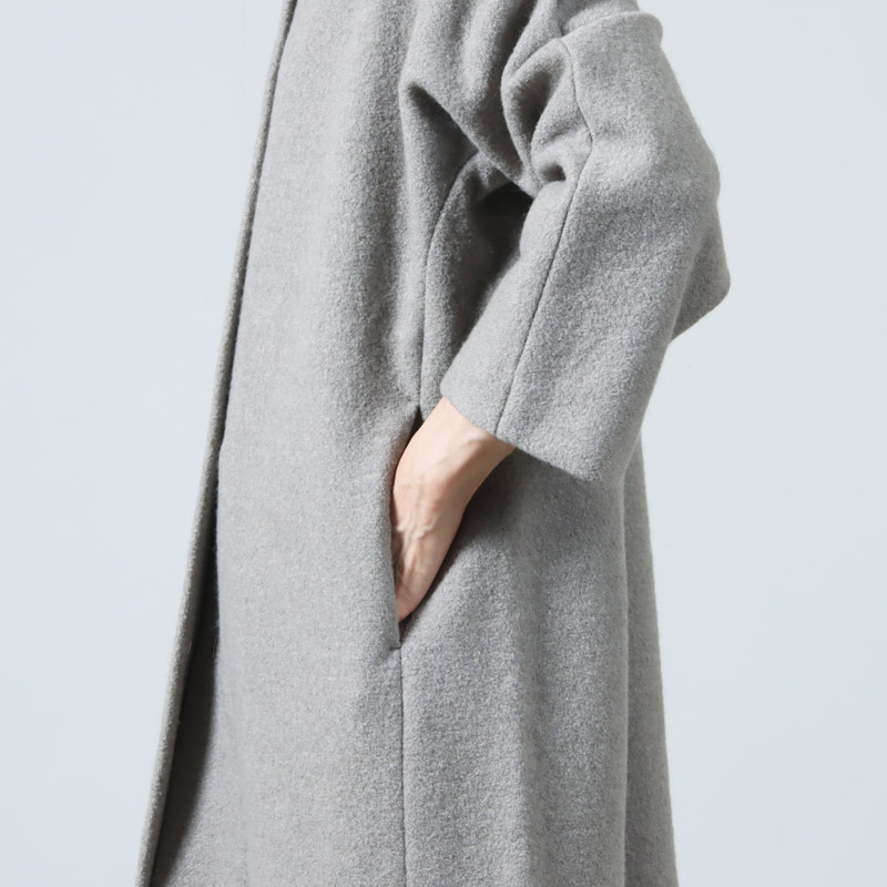 evameva (エヴァムエヴァ) press wool long coat / プレスウールロング
