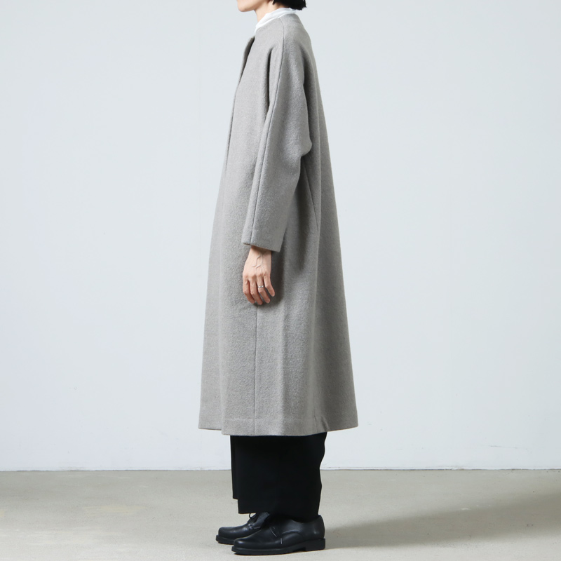 evameva (エヴァムエヴァ) press wool long coat / プレスウールロング