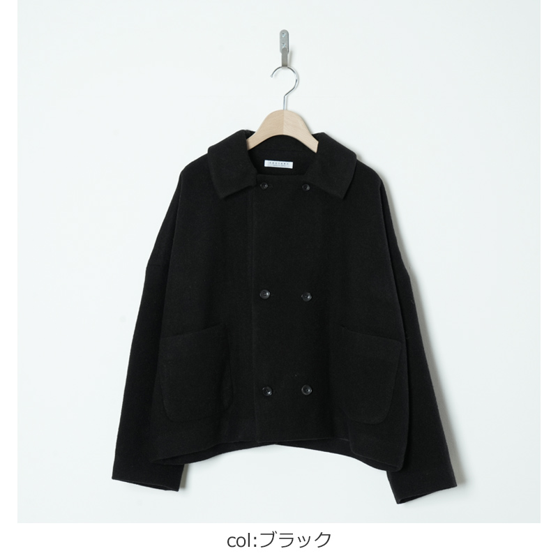 FACTORY (ファクトリー) ウールやぶれ織 ドルマンショートコート