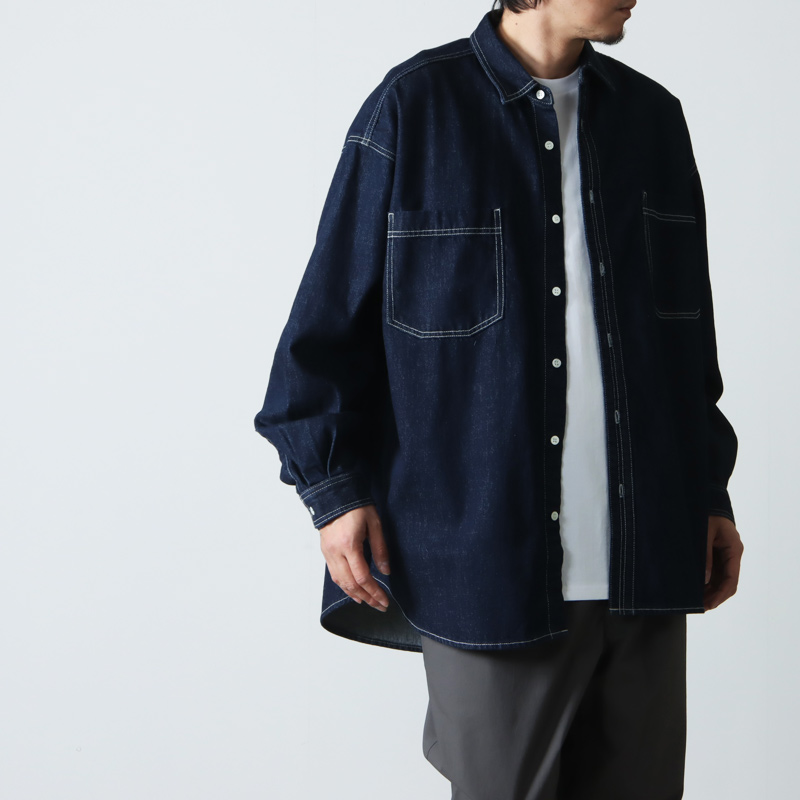 Graphpaper (グラフペーパー) Denim Regular Collar Shirt / デニム