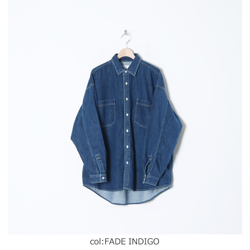 Graphpaper (グラフペーパー) Denim Regular Collar Shirt FADE