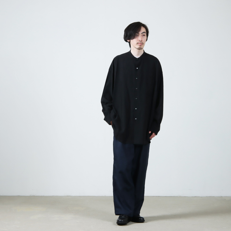 Graphpaper (グラフペーパー) Linen Cupro L/S Oversized Band Collar