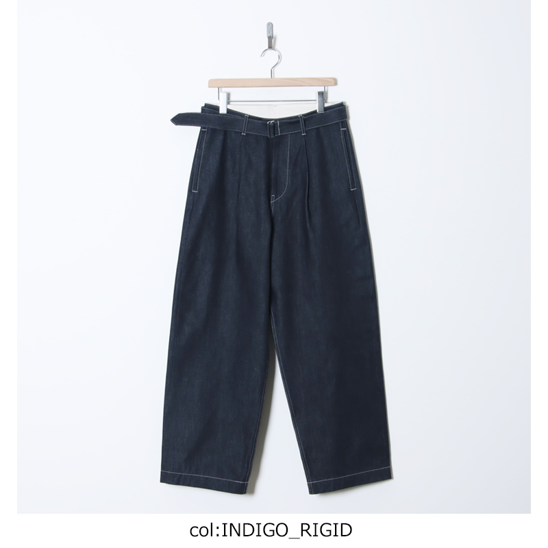 Graphpaper (グラフペーパー) Selvage Denim Belted Pants ‐ INDIGO