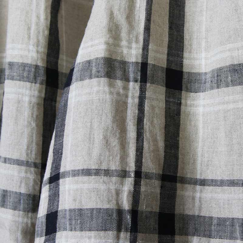 HARVESTY (ハーベスティ) クロップドサーカスパンツ チェック柄リネン