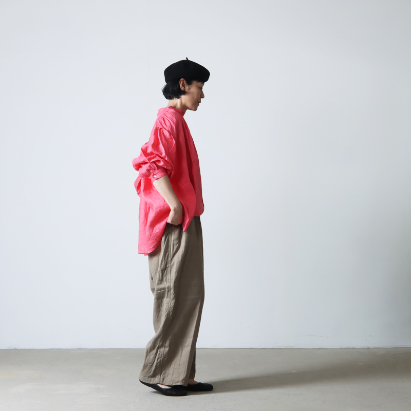 ICHI Antiquites (イチアンティークス) カラーリネンギャザーシャツ