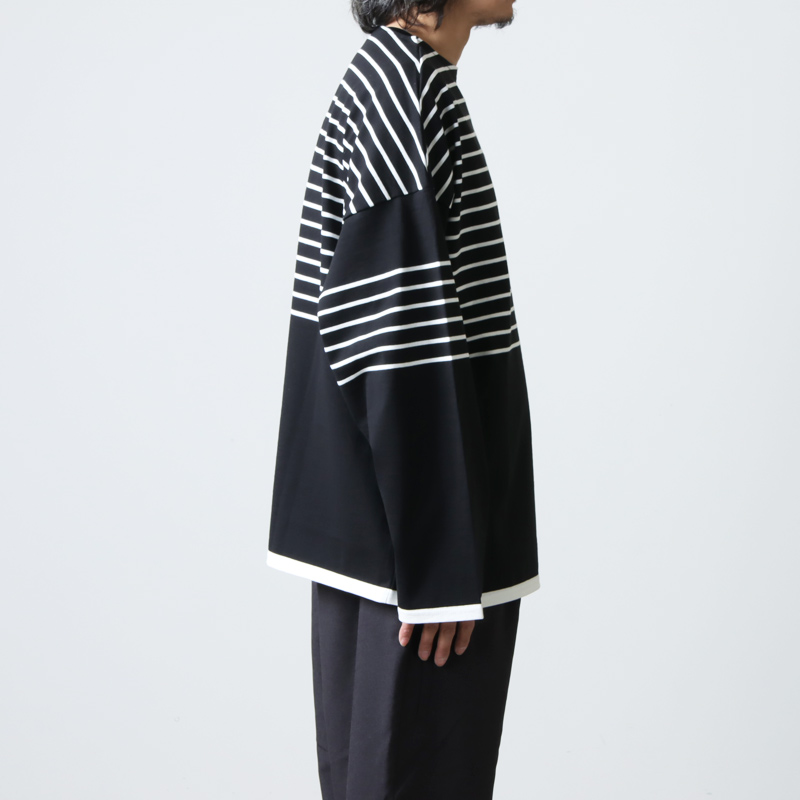 marka (マーカ) PANEL BORDER BASQUE SHIRT / パネルボーダーバスクシャツ