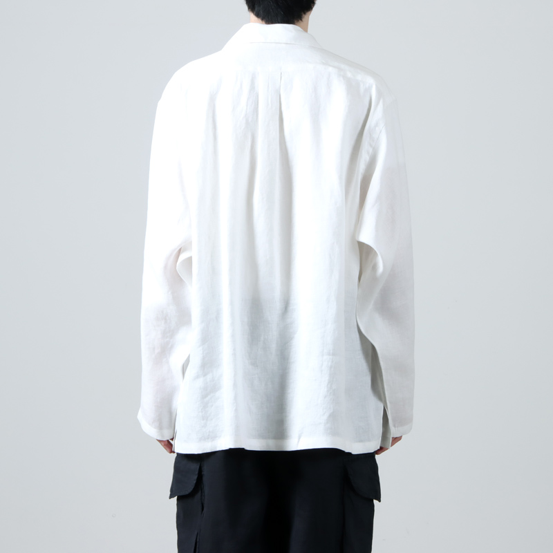 MARKAWARE (マーカウェア) HEMP SHIRTING OPEN COLLAR SHIRT L/S