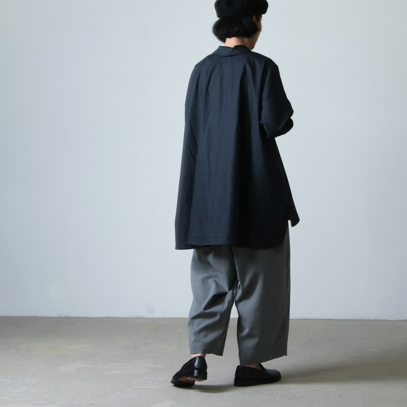 mizuiro ind (ミズイロインド) フロントフライワイドチュニックシャツ