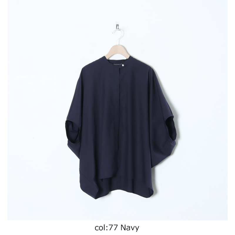 mizuiro ind (ミズイロインド) スタンドカラーコクーンシャツ