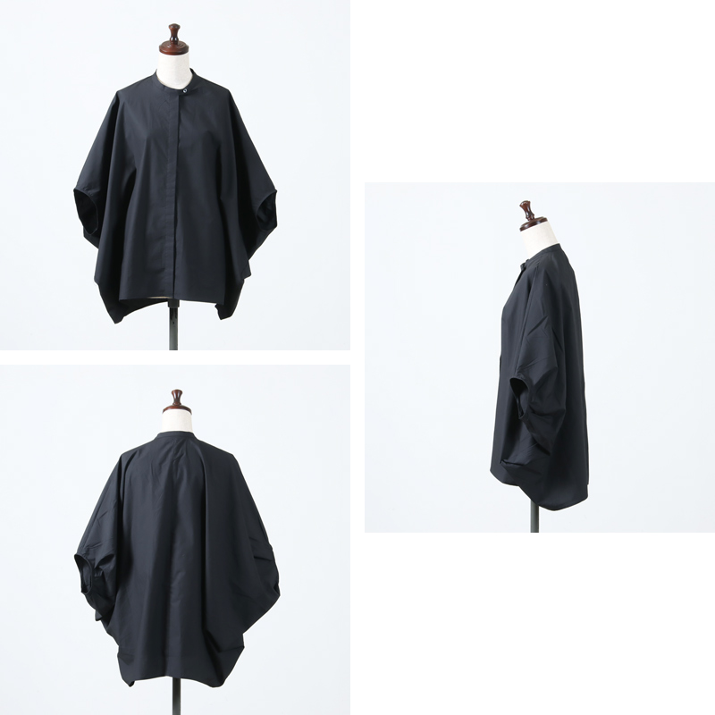 mizuiro ind (ミズイロインド) スタンドカラーコクーンシャツ