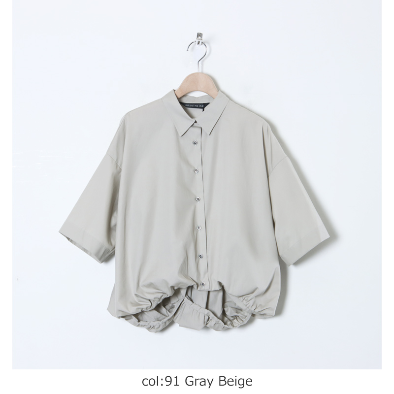 mizuiro ind (ミズイロインド) ハーフスリーブバルーンシャツ