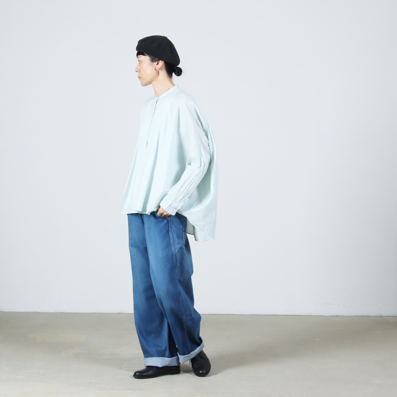 mizuiro ind (ミズイロインド) バックギャザーワイドシャツ