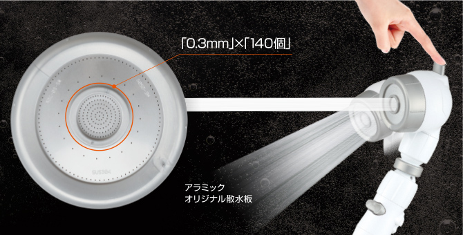 アラミック シャワーヘッド 3Dナノバブルシャワープレミアム＋