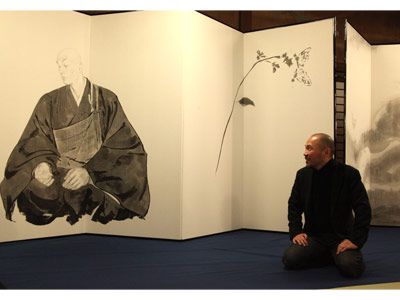 SLAM DUNK」井上雄彦氏、びょうぶ絵「親鸞」完成の翌日東日本大震災