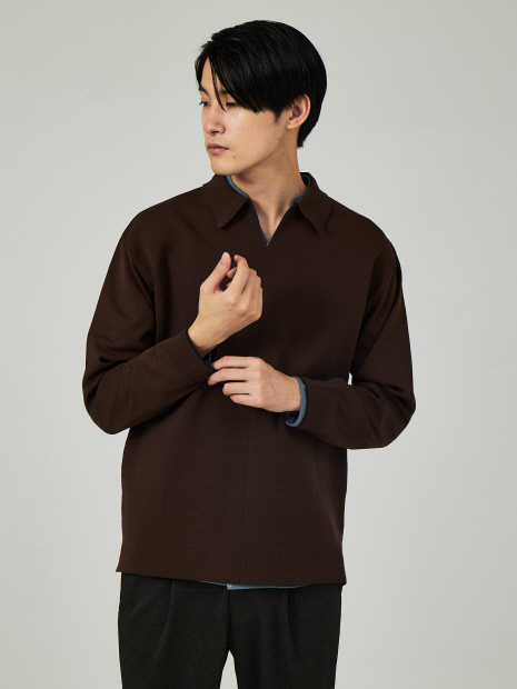 ナチュラルストレッチ】スキッパー ニットポロシャツ｜OUTLET (MEN'S