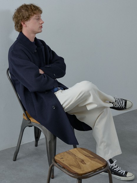 ON/OFF兼用】ウールモッサ バルカラーコート / ステンカラー｜ABAHOUSE