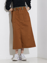 Dickiesコラボ 別注】ウエスト配色 ベルトチノロングスカート｜OUTLET