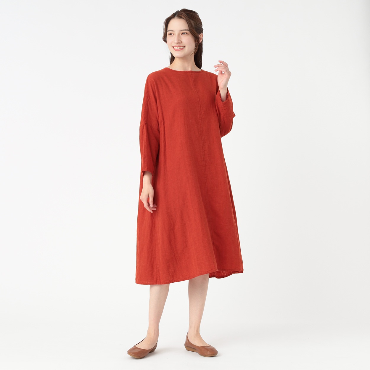 Yves Saint Laurent オープンカラー ワンピース ボルドー ヴォルテール