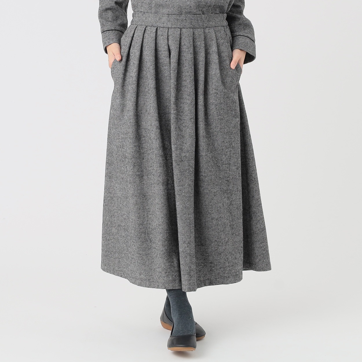 EXPAND 先染め柄微起毛タックスカート レディス SELF+SERVICE(セルフ＋