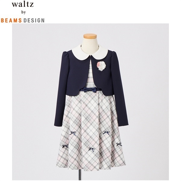 waltz by BEAMS DESIGN ピンクチェックアンサンブル キッズ 女の子