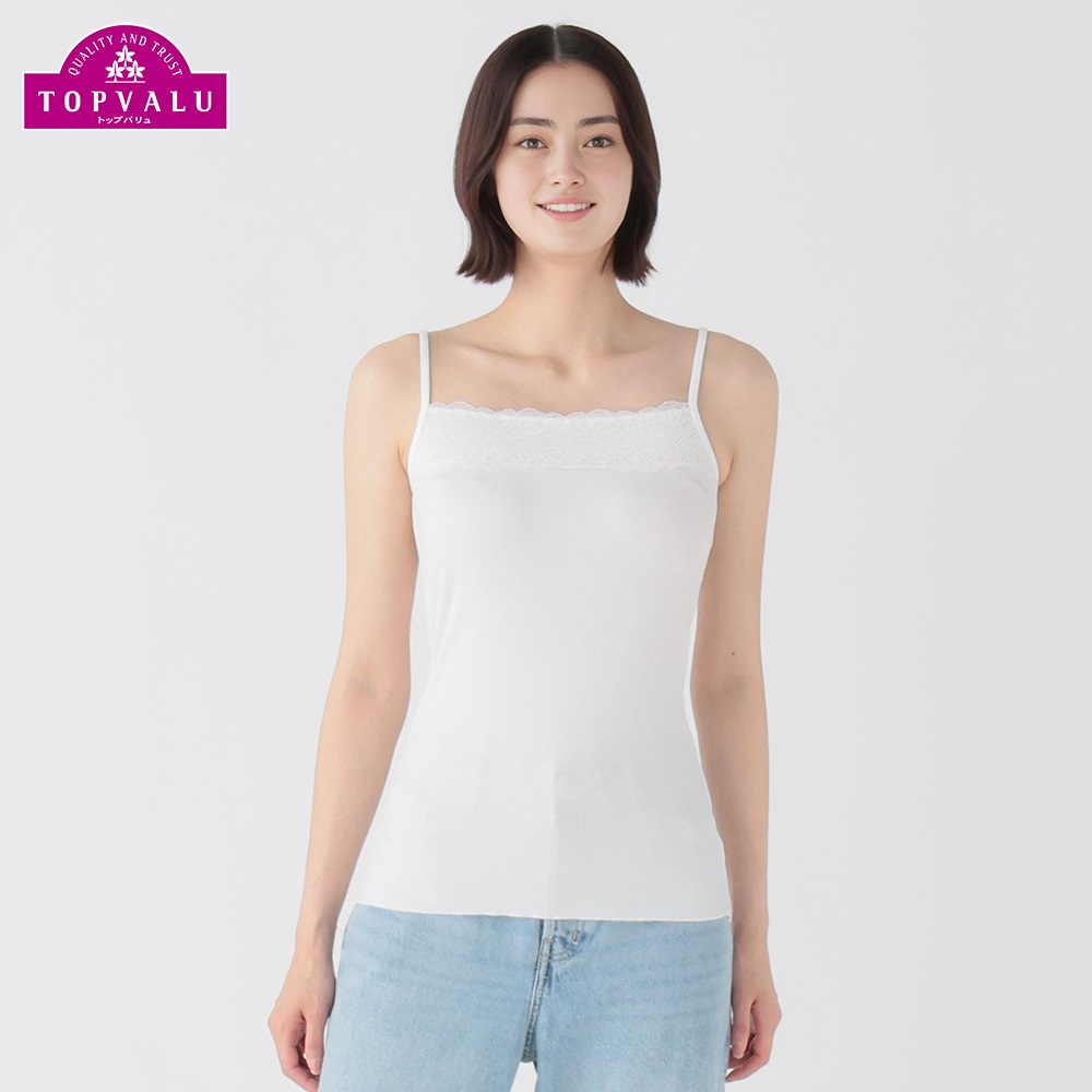オーガニックコットン リブ レース付キャミソール レディス | イオン