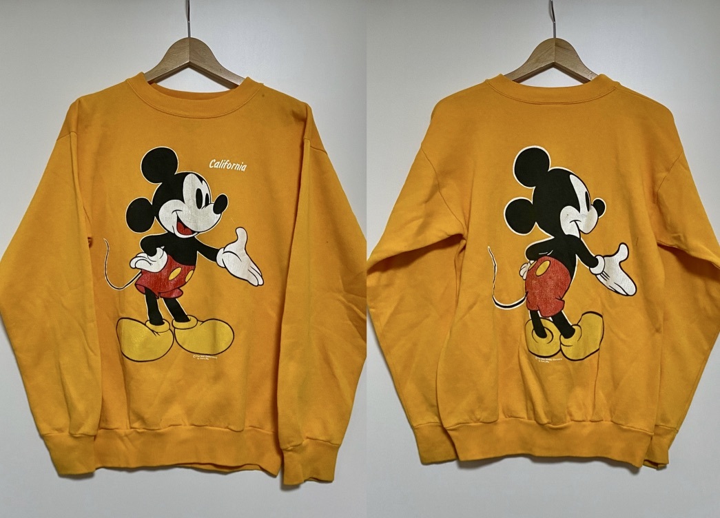 Disney ミッキー スウェット USA製 イエローヴィンテージ 80s