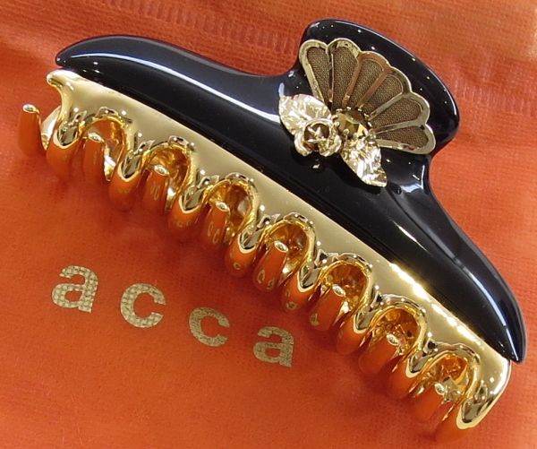 中古】美品acca アッカ クリップ 黒×ゴールド オリエンタル ブラック