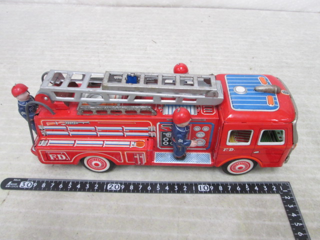 中古】箱無し ジャンク ヨネザワ 米澤玩具 ブリキ 消防車 はしご車の