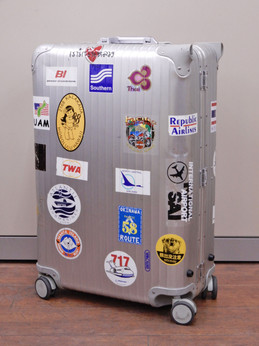 ○RIMOWA リモワ 4輪 スーツケース シルバー 旅行かばん ステッカー