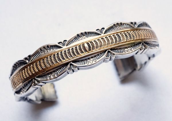 ナバホ族 NAVAJO 故Thomas Curtis トーマス・カーティス 14K ヘビー