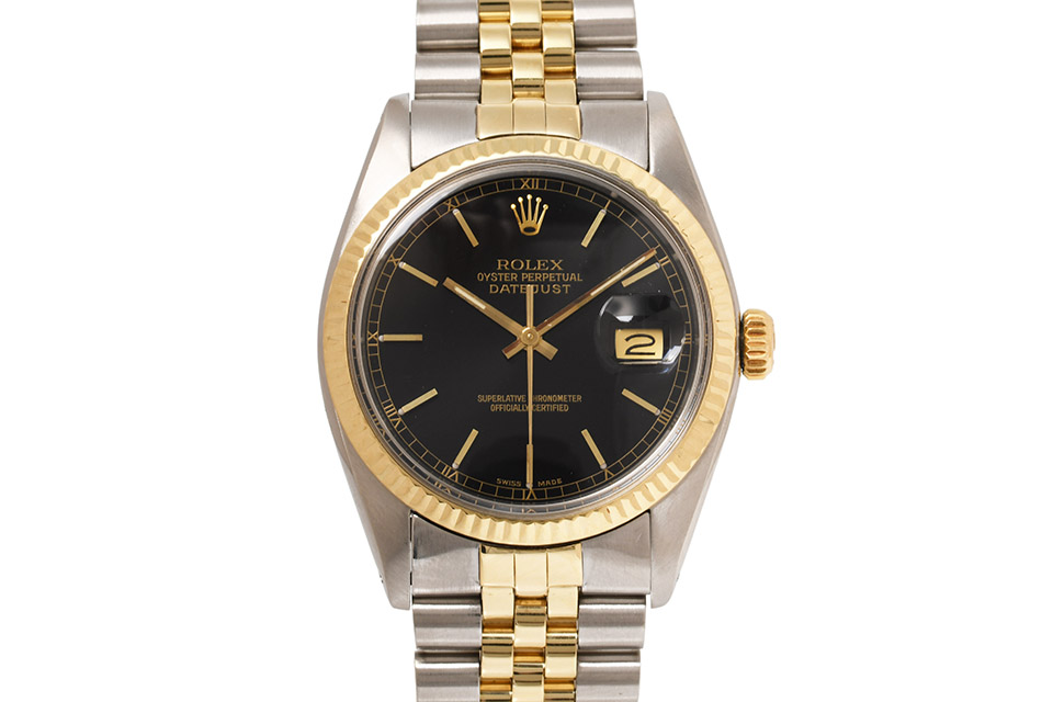 デイトジャスト 16013 コンビ SS/YG 黒文字盤 60番 メンズ 自動巻