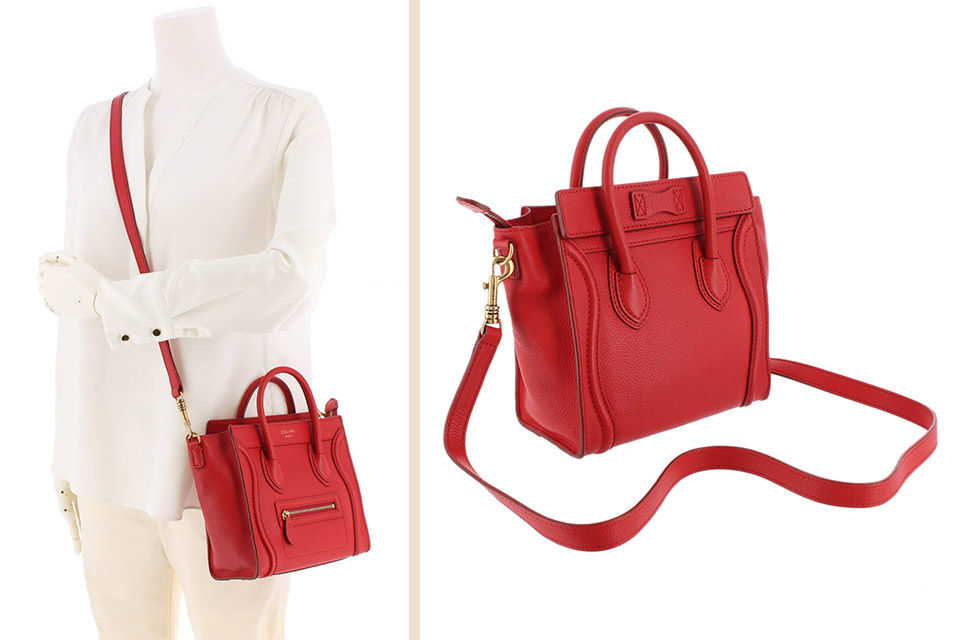 ラゲージ ナノショッパー ドラムドカーフスキン 赤 レッド 168243