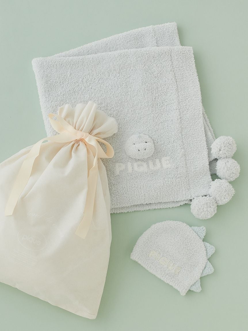 ラッピング済み】【BABY】パウダーアニマルブランケット＆キャップSET