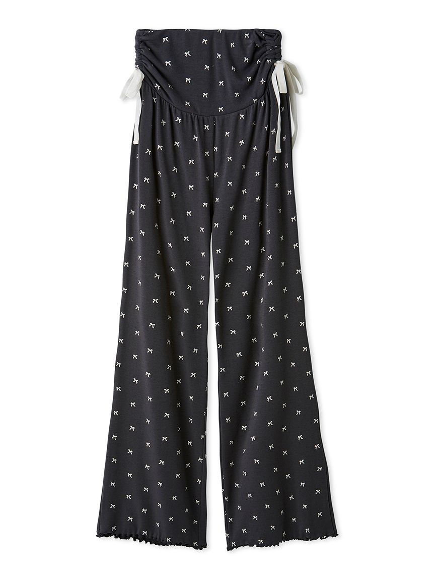 針抜きリボン柄ロングパンツ(ロングパンツ)｜ルームウェア・パジャマ