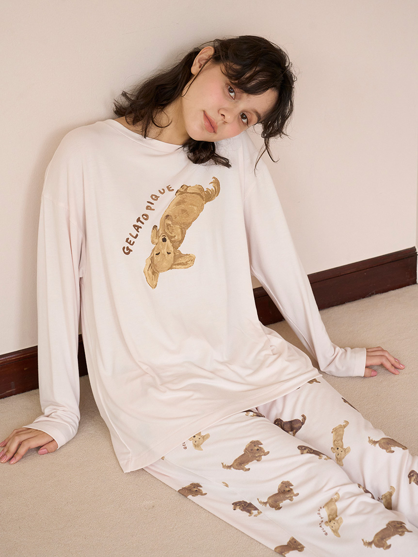 ONLINE限定】DOG柄ロングパンツ(ロングパンツ)｜ルームウェア