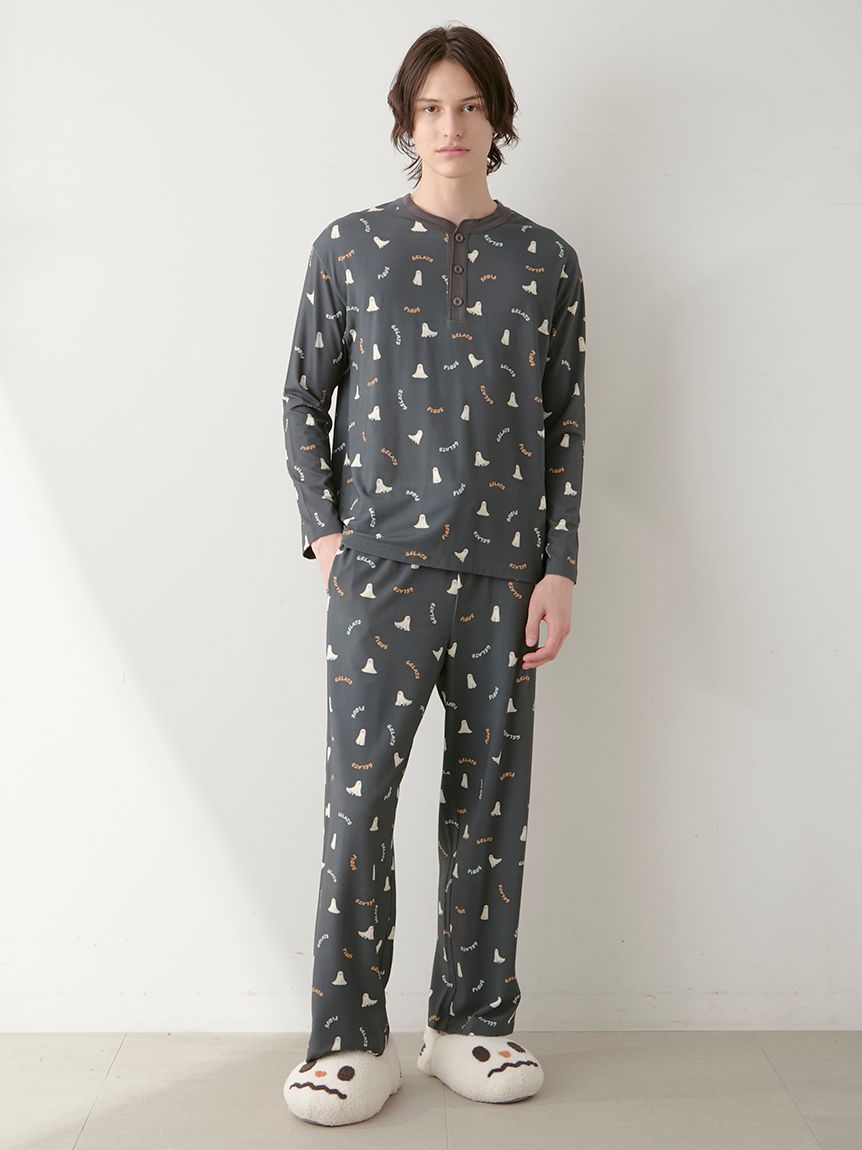 HOMME】TRICK GHOST柄 ロングパンツ(ロングパンツ)｜ルームウェア