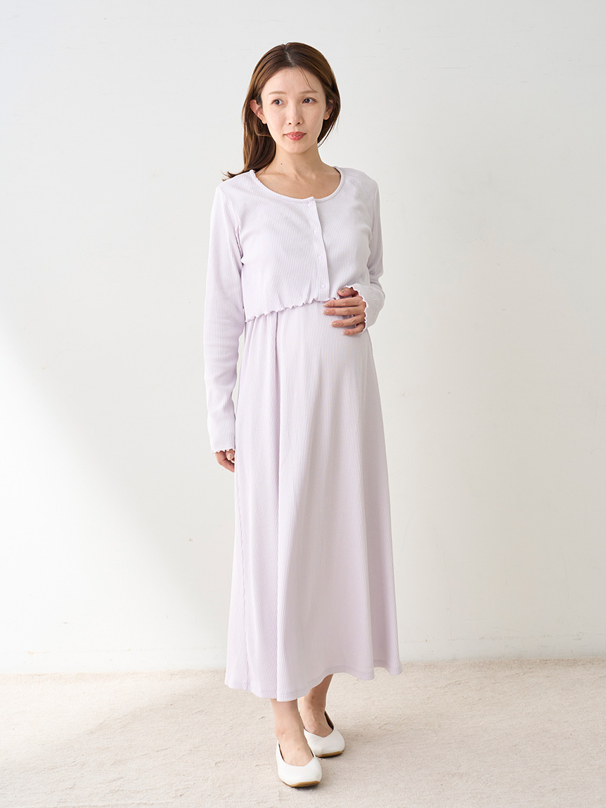 マタニティリブワンピース(ワンピース)｜ルームウェア・パジャマ通販の