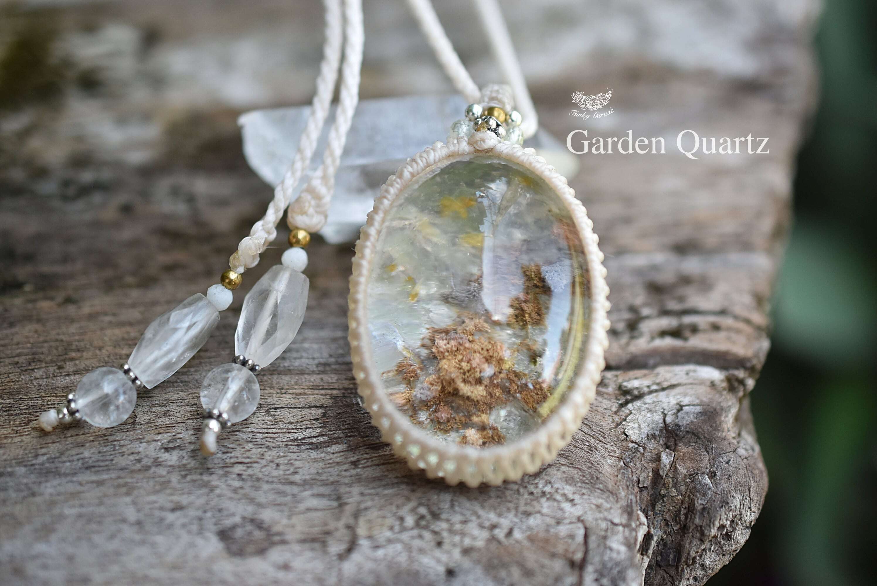 立体紅葉☆ガーデンクォーツ マクラメネックレス1119 - 【Funky garuda