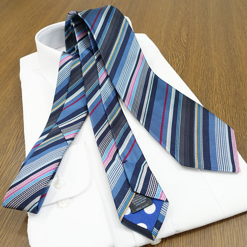 ポールスミス ネクタイ Paul Smith PS12 ストライプ ブルー/ネイビー系