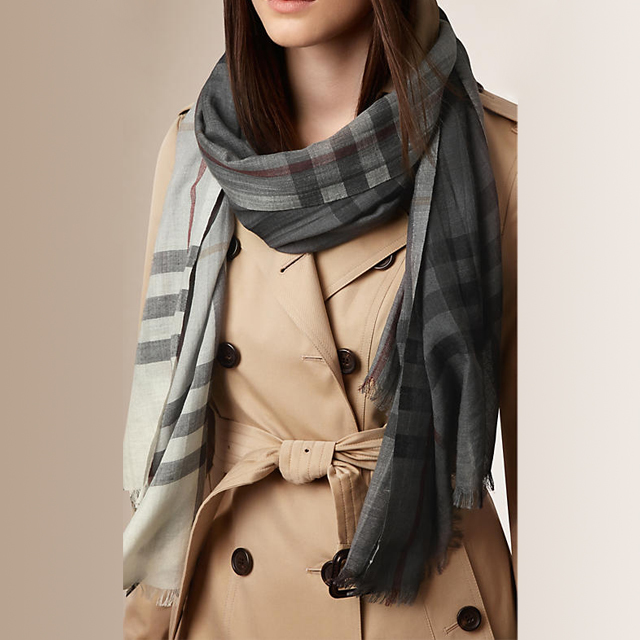 バーバリー BURBERRY マフラー 大判ストール アイボリーチェック