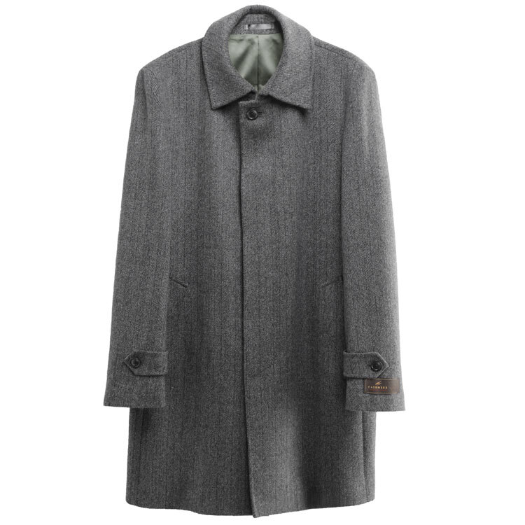 ステンカラーコート メンズ メンズ カシミヤ100% HALEINE ダーク