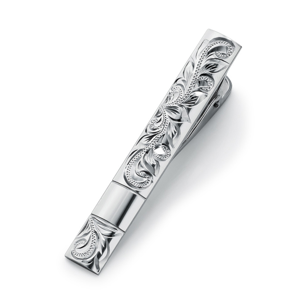 ネクタイピン ネクタイバー 名入れ 刻印 無料 誕生石入れ可 シルバー