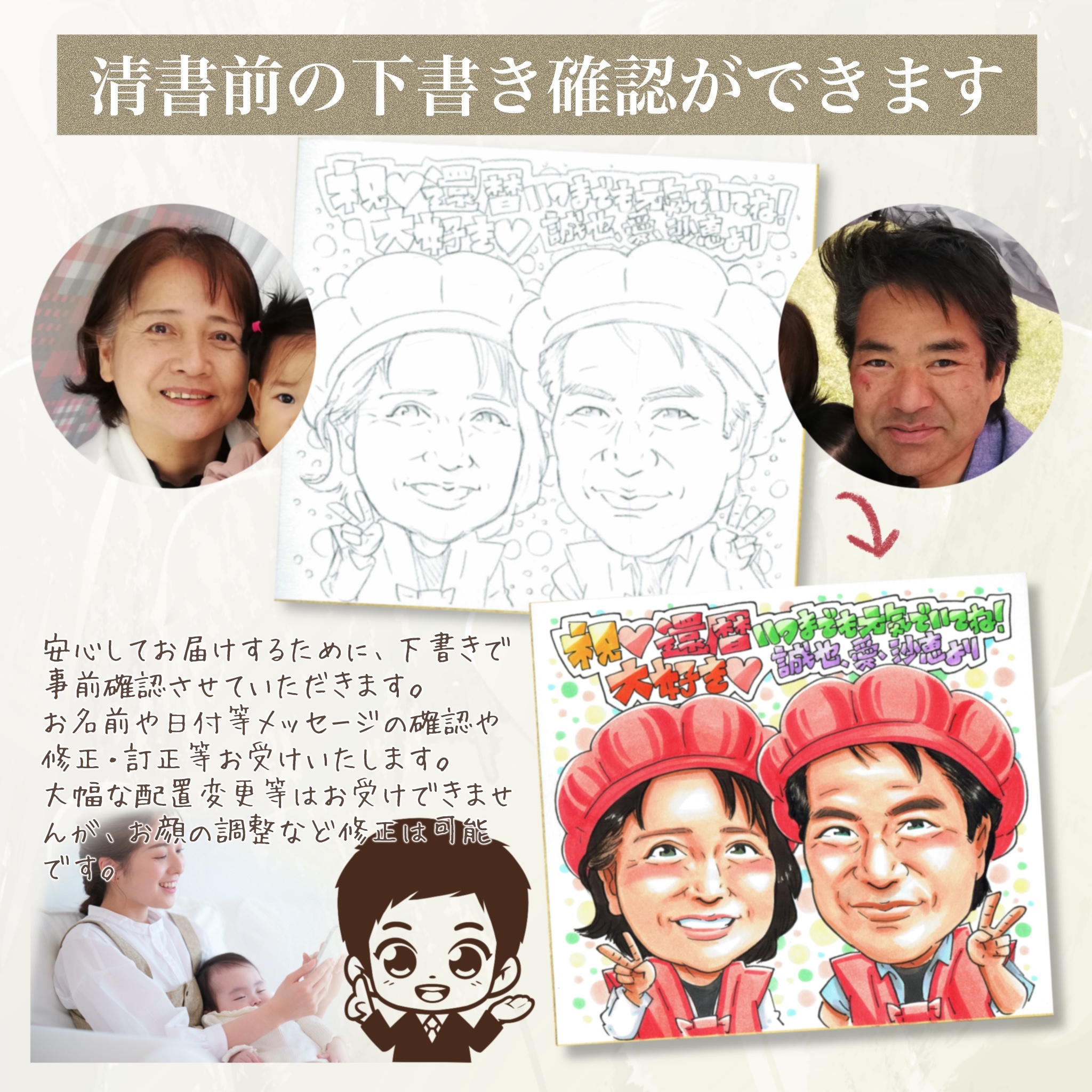 父の日ギフト】世界に一つのオーダーメイド似顔絵 お父さんへ感謝を